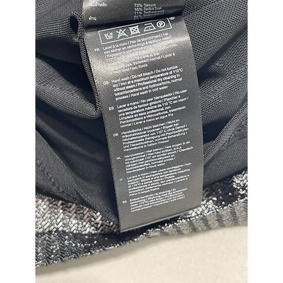 Maje Ralery Metallic Long Sleeve Cocktail Dress Argent Silver Grey Size Medium - Picture 12 of 16